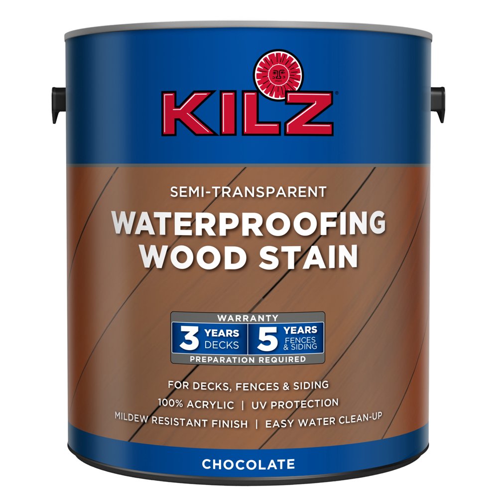 KILZ Chocolate SemiTransparent Exterior Wood Stain, 1 Gallon