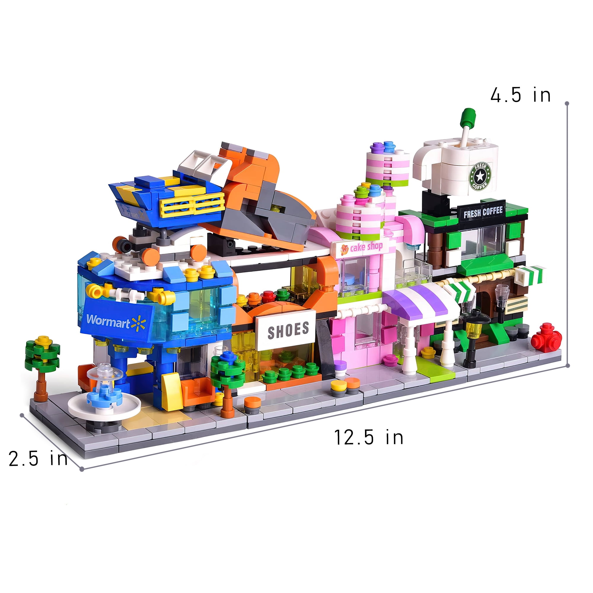 Mini city building blocks shop