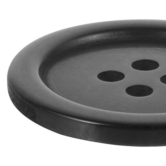 Amosfun Black Round Resin Buttons for Suit Sewing Four Hole Buttons for Tailoring and Crafts
