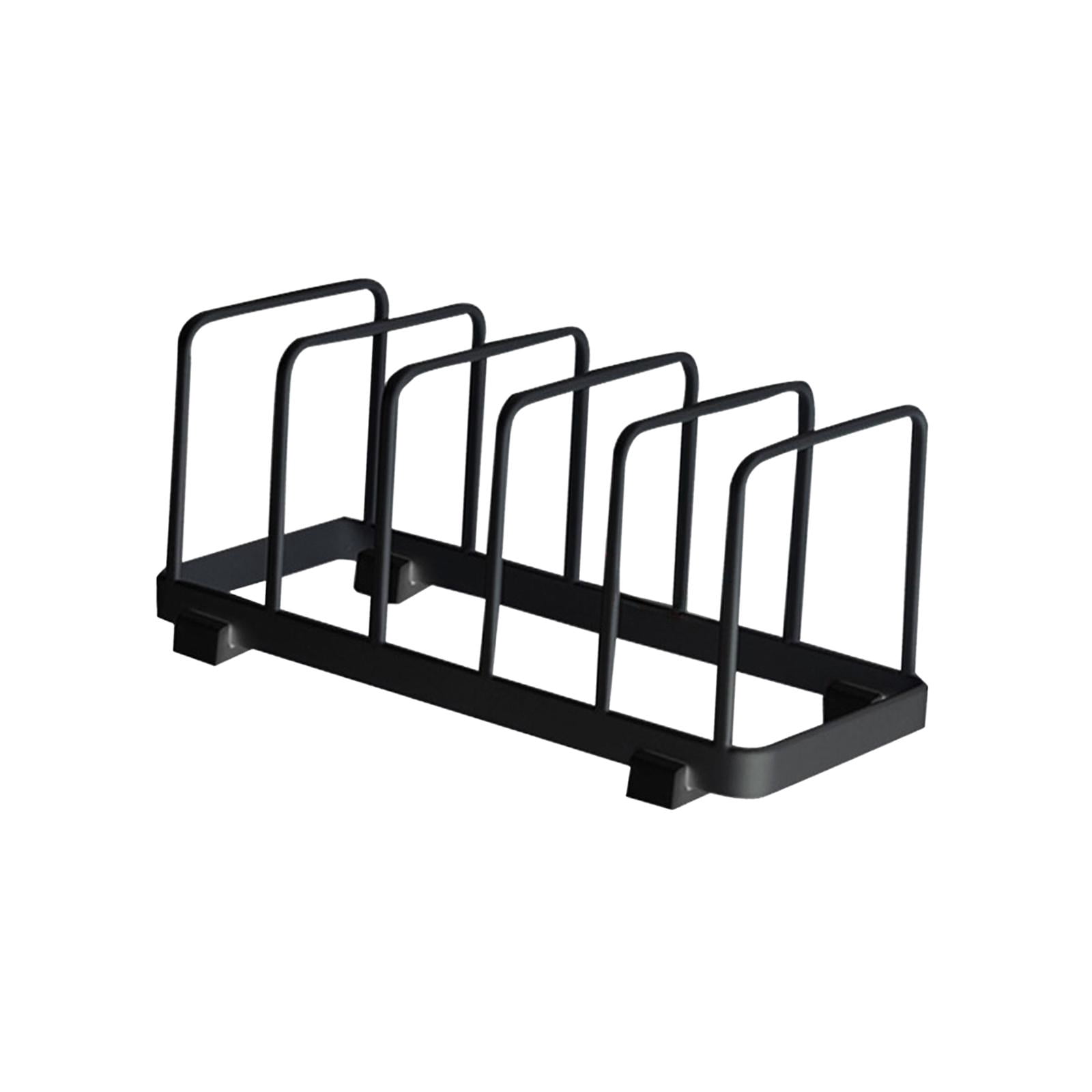 Fiocias Dish Storage Rack Dish Drying Rack 5 Grid Multifunctional Bakeware Serving Tray Black