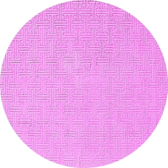 Ahgly Company Indoor Round Solid Pink Modern Area Rugs, 7' Round