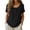 Black, variant on Women's Scoop Neck Embroidered Short Sleeve Blouse, Casual Textured Top for Women, Women's Beige, Sizes S-2XL