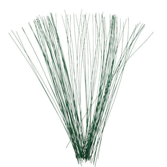 OFFIGAM 100 Pcs Green Florist Wire Stems for Crafts, Floral Arrangements, Wedding Decorations and Gardening Projects