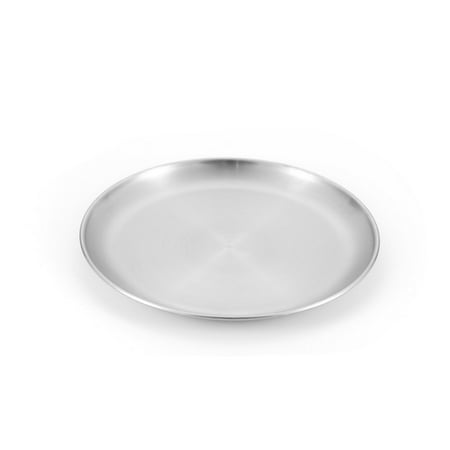 

Outdoor Stainless Steel Plates Metal Dinner Dishes Frying Pan for Sports Feeding Serving Camping Plates Portable Reusable
