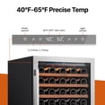 thumbnail image 4 of Ca'Lefort 24 inch Wine Cooler Refrigerator, 61 Bottle Under Counter Wine Fridge with Double Glass Door for Home/Office,  Built-in & Freestanding, 4 of 10