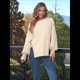 thumbnail image 5 of Sudaderas de Gran Tamaño para Mujer, Cuello Redondo, Larga, Informales, Holgadas, con Abertura, Otoño 2025 Albaricoque L, 5 of 8