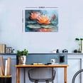 thumbnail image 5 of Water Lily Flower Canvas Wall Art, Abstract Oil Painting Style Lotus Print, Floral Botanical Artwork for Living Room Bedroom Bathroom Decor, Ready to Hang, 5 of 6