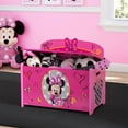 thumbnail image 3 of Disney Minnie Mouse Deluxe Wood Toy Box by Delta Children, Greenguard Gold Certified, 3 of 11