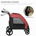 thumbnail image 5 of PawHut Pet Stroller Universal Wheel with Storage Basket Ventilated Oxford Fabric for Medium Size Dogs, Red, 5 of 10