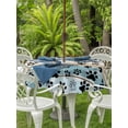 thumbnail image 4 of Outdoor Tablecloth with Umbrella Hole Zipper Blue Beige Paw Print Round Tablecloth 60" Waterproof Outside Table Cloth Vintage Farmhouse Country Wood Grain Patio Table Cover Tablecloths for Picnic, 4 of 8