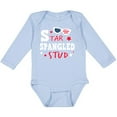 thumbnail image 3 of Inktastic Star Spangled Stud with Sunglasses and Stars Boys Long Sleeve Baby Bodysuit, 3 of 5