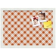 thumbnail image 2 of PinPix 20x14 Custom Cork Bulletin Board Argyle Burnt Orange Poster Board Has a Fabric Style Canvas Finish, Framed in Argyle Burnt Orange, by ArtToFrames (PinPix-634), 2 of 6