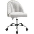 thumbnail image 2 of Furniwell Office Chair Armless Cute Desk Chair Modern Adjustable Swivel Padded Fabric Vanity Task Computer Chair Home Office Desk Chairs with Wheels (Grey), 2 of 4
