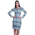 thumbnail image 1 of Moomaya Womens Full Sleeve Printed Midi Length Printed Bodycon Dress, 1 of 7
