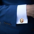 thumbnail image 4 of PhooArto Men's Classic Stainless Steel, Calf Flowers Wreath Cufflinks Business Wedding Shirts, Rose Gold, 4 of 7