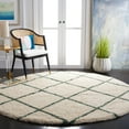 thumbnail image 2 of SAFAVIEH Hudson Amias Plush Geometric Shag Area Rug, Ivory/Green, 7' x 7' Round, 2 of 8