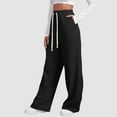 thumbnail image 6 of GEWSEY Women's Sweatpants Straight Leg High Waist Casual Drawstring Sweat Pants Workout Athletic Joggers with Pockets Black, XL, 6 of 9