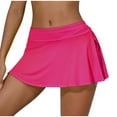 thumbnail image 2 of Maoxin Women Skirt Fashion Women Summer Casual Solid Split line Sports Yoga Mini Skirt ,Hot Pink,L, 2 of 8