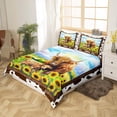 thumbnail image 3 of Juego de cama vaca Funda nórdica estampado vaca marrón, juego de cama girasoles chic King, 3 of 6