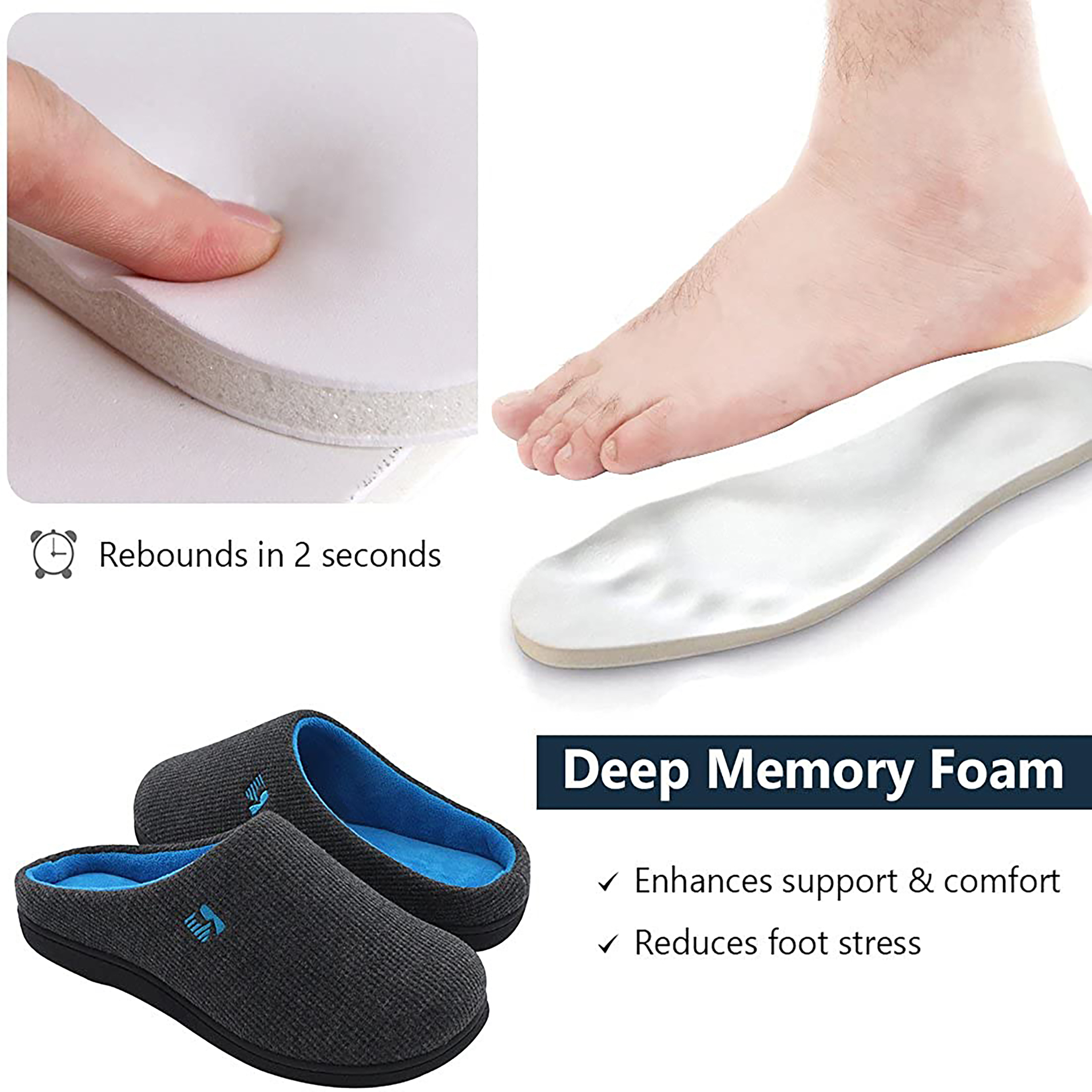 RockDove Men's Original Two-Tone Memory Foam Wide Slipper photo 6