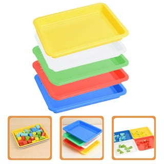 24 Pcs Activity Plastic Art Trays and Craft Tray 11 x 8.66 x 0.98 Inch Flat  Storage Tray Serving Organizer Tray Stackable Bin for Painting Beads