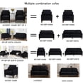 thumbnail image 3 of Modern 3-Seater Velvet Sofa Couch with Scooped Armrest and Wooden Legs, Black Upholstered 3-Person Sofa for Living Room or Bedroom, Contemporary Comfortable Seating, 3 of 9
