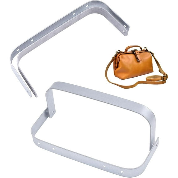 2 pair Iron Purse Frame for bag Sewing Craft Platinum 181~195x72.5~75.5x18.5mm Hole: 5mm