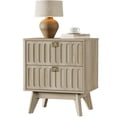 thumbnail image 3 of SICOTAS 21.02" Wide 2-Drawer Nightstands,Nordic Modern Bedside Table with Large Drawers & Elegant Gold Square Handle for Bedroom, Living Room, Entryway - Light Oak, 3 of 13