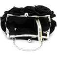 thumbnail image 5 of Bolso de noche de satén con flores para mujer, bolsos de boda, regalo para mamá, bolsos de moda para novia en fiesta de noche, negro oso de fresa Juguete, 5 of 5