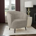 thumbnail image 2 of Ellorie Upholstered Channel Back Curved Chair Beige, 2 of 10