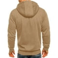 thumbnail image 4 of Ramiter Men's Full Zip up Hoodie Jacket with Zipper Pockets Sweatshirt Long Sleeve Hooded Coat Outwear Khaki,3XL, 4 of 5