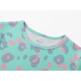 thumbnail image 2 of Topgal Rib Knit Pajama for Little Girls Toddler Snug Fit Green Leopard 2 Piece Stretch Sleepwear Pjs Set Size 8, 2 of 7