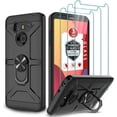 thumbnail image 1 of HAHDAXIA LG G6 Case, LG G6 Case with [3X Tempered Glass Screen Protector], Built-in Ring Kickstand and Magnetic Car Mount Shockproof Dropproof Military Grade Armor Rugged Case for LG G6 - Bla, 1 of 7