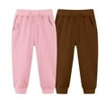 thumbnail image 3 of Fesfesfes 2Pack Kids Pants Summer Solid Color Waistband Drawstring Pants Boys And Girls Sweatpants Casual Cute Full Length Pants, 3 of 4