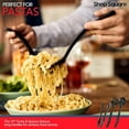 thumbnail image 7 of Disposable Serving Utensils - Set of 18 Party Utensils, 6 Each 6" Tongs, 10” Spoons, 10” Forks, Black, 7 of 7