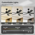 thumbnail image 3 of SUNMORY 62" Ceiling Fans with Lights and Remote/APP Control, Low Profile Ceiling Fan with Light, Reversible, Quiet 6 Speeds, Stepless Dimmable, Flush Mount Ceiling Fan for Bedroom Indoor/Outdoor Use, 3 of 8