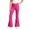Hot Pink, variant on Yfalhf Girls Flare Leggings School Uniform Fleece-Lined Pants Slim Fit Warm for Fall and Winter Red 160