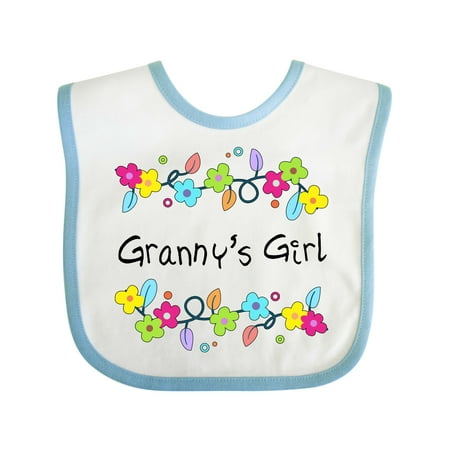 

Inktastic Grannys Girl- Bright Flowers Gift Baby Girl Bib