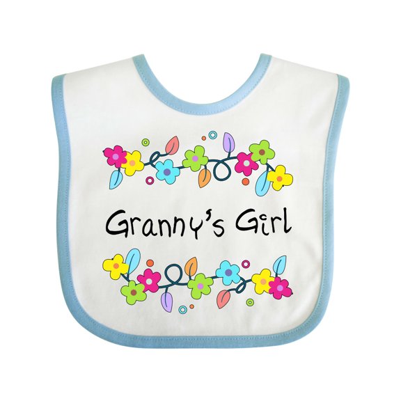 Inktastic Grannys Girl Bright Flowers Girls Baby Bib
