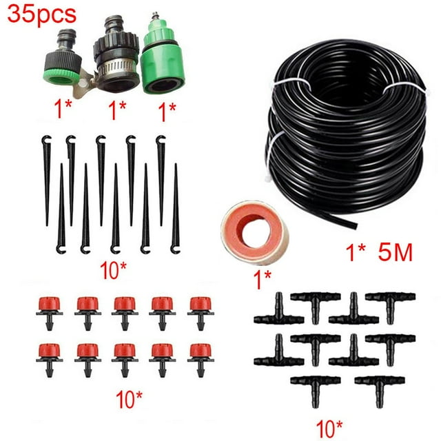 Yuarrent Kits de riego DIY goteros ajustables dispositivo flor plantas al aire libre boquilla invernadero rociador Micro suministro Almacenamiento y organización del hogar