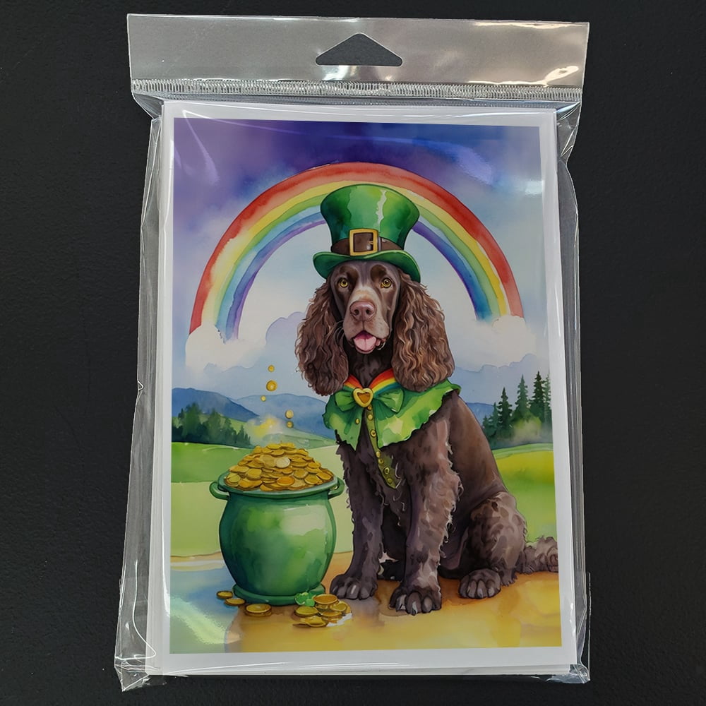 American Water Spaniel St Patrick's Day Greeting Cards Pack of 8 7 in x 5 in