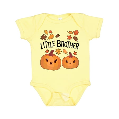 

Inktastic Little Brother Pumpkins with Fall Leaves Gift Baby Boy Bodysuit
