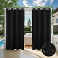 thumbnail image 2 of TOPCHANCES 1 Panel Outdoor Curtains for Patio, Waterproof Blackout Outside Curtains with Grommet Top and Tab Bottom, Windproof UV Resistant Drapes for Porch, Pergola, 52 x 84 inch, Black #2, 2 of 10