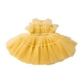 thumbnail image 2 of LYHaoo Toddler Baby Girl Lace Sleeveless Dress Solid Color Bow Dress Princess Puffy Dress Suitable For Wedding Party Prom,Girls Floral Dresses Sizes 12-18 Months Yellow, 2 of 5