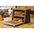 thumbnail image 2 of Wood Bread Box Large Kitchen Counter Storage Punched Willow Tin Primitive décor Interior Shelf Wooden Country Farmhouse Breadbox (Natural Wood), 2 of 8