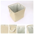 thumbnail image 2 of REGALWOVEN 13 Inch Square Fabric Collapsible Storage Basket Bin with Handle for Shelves Clothes Khaki, 2 of 7
