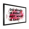 thumbnail image 2 of Designart 'Do What Is Right Not What Is Easy On Red Background' Traditional Framed Art Print, 2 of 4