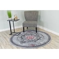 thumbnail image 6 of Glamour Hand Carved Thick Plush Pile Boho Traditional Oriental Floral Area Rug Carpet For Living Room Bedroom (Grey Red, 2' 6" x 3' 9" Doormat), 6 of 11