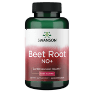 Swanson Beet Root No+ - Fast Acting See Label 60 Chewable Vegan Tablet