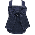 thumbnail image 1 of Dinheiro Vestidos para perros pequeños Ropa de niña Vestido de mezclilla para perros Faldas para cachorros Vestido de mezclilla con lazo de verano para perros, 1 of 8